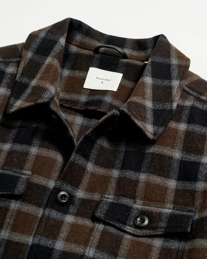 Men Jackets and Outerwear Billy Reid Mo Shirt Jacket Olivemulti