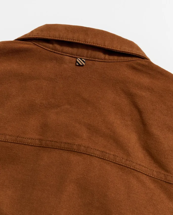 Men Jackets and Outerwear Billy Reid Moleskin Tupelo Trucker Jacket Tobacco
