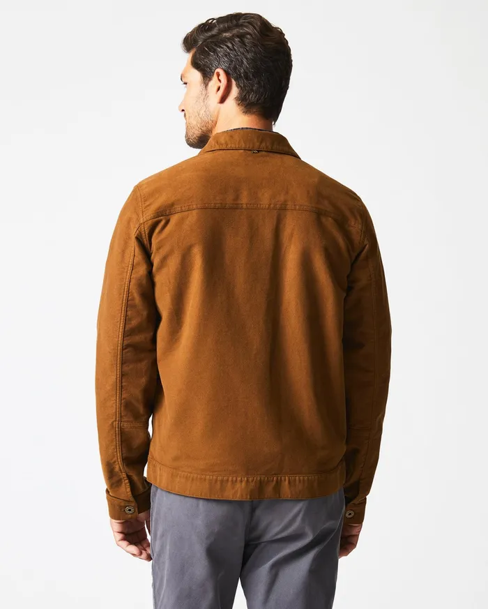 Men Jackets and Outerwear Billy Reid Moleskin Tupelo Trucker Jacket Tobacco