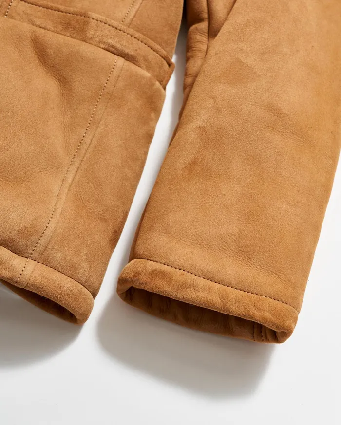 Men Jackets and Outerwear Billy Reid Shearling Bond Peacoat Honey