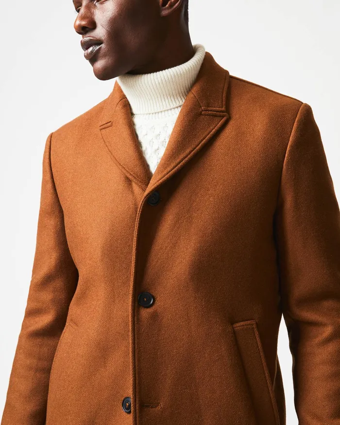 Men Jackets and Outerwear Billy Reid Walking Car Coat Rust