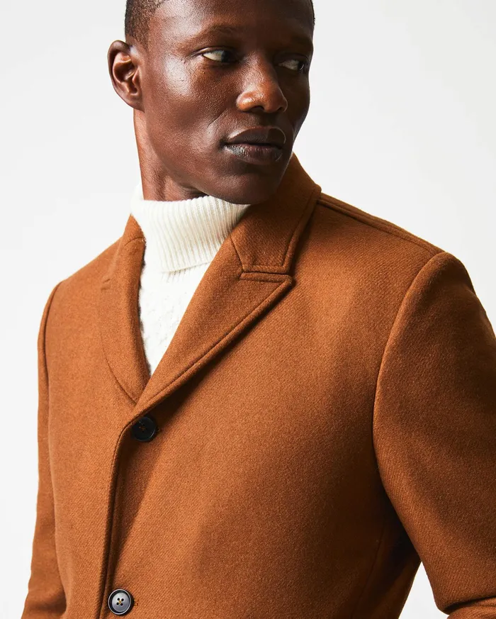 Men Jackets and Outerwear Billy Reid Walking Car Coat Rust
