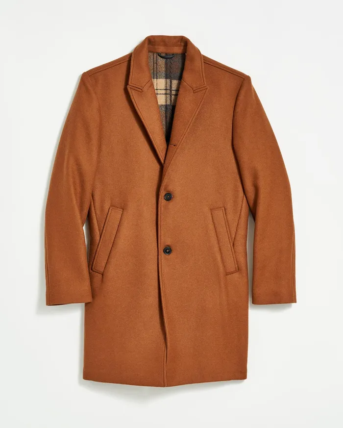 Men Jackets and Outerwear Billy Reid Walking Car Coat Rust