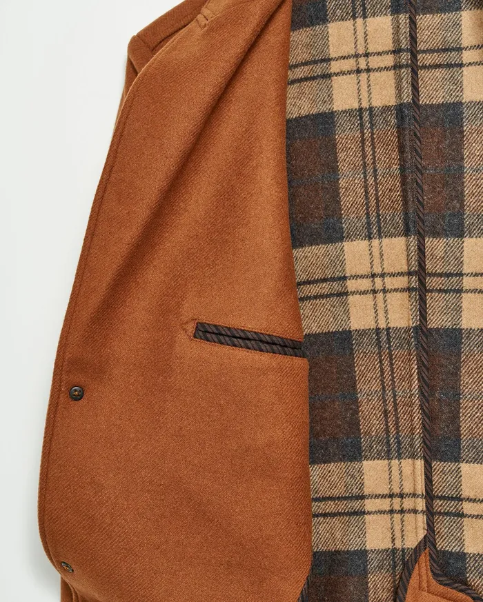 Men Jackets and Outerwear Billy Reid Walking Car Coat Rust