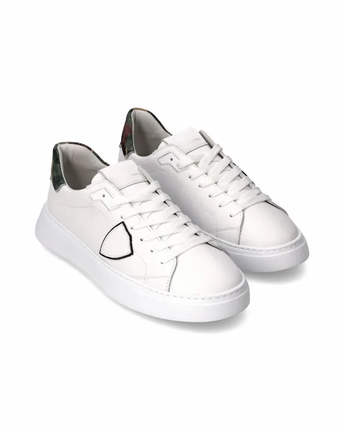 MenKids Temple Sneakers WhiteGreen Shoes Paris Philippe Model Paris Casual
