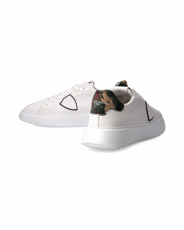 MenKids Temple Sneakers WhiteGreen Shoes Paris Philippe Model Paris Casual