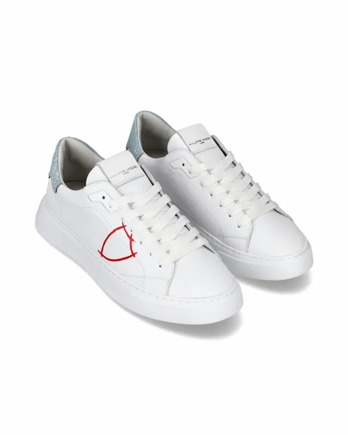 MenKids Temple Sneakers WhiteRed Shoes Paris Philippe Model Paris Casual