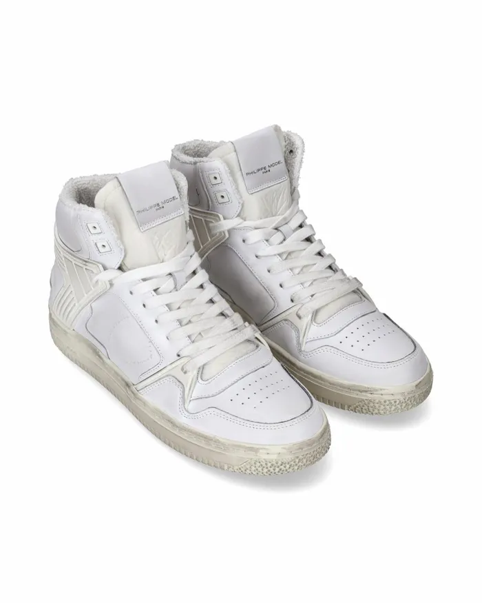 Men La Grande High Sneakers White Shoes Philippe Model Paris Street