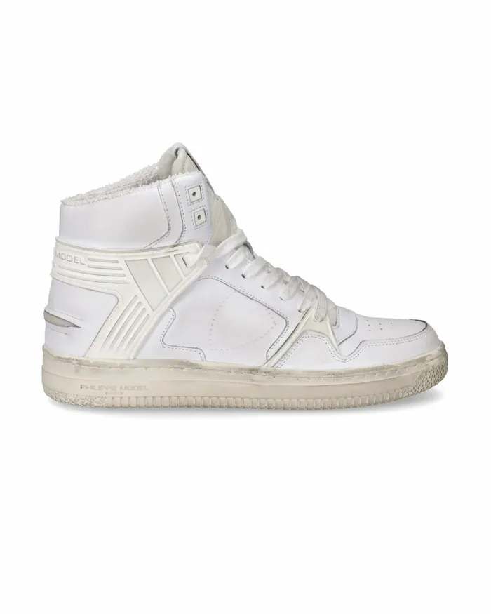 Men La Grande High Sneakers White Shoes Philippe Model Paris Street