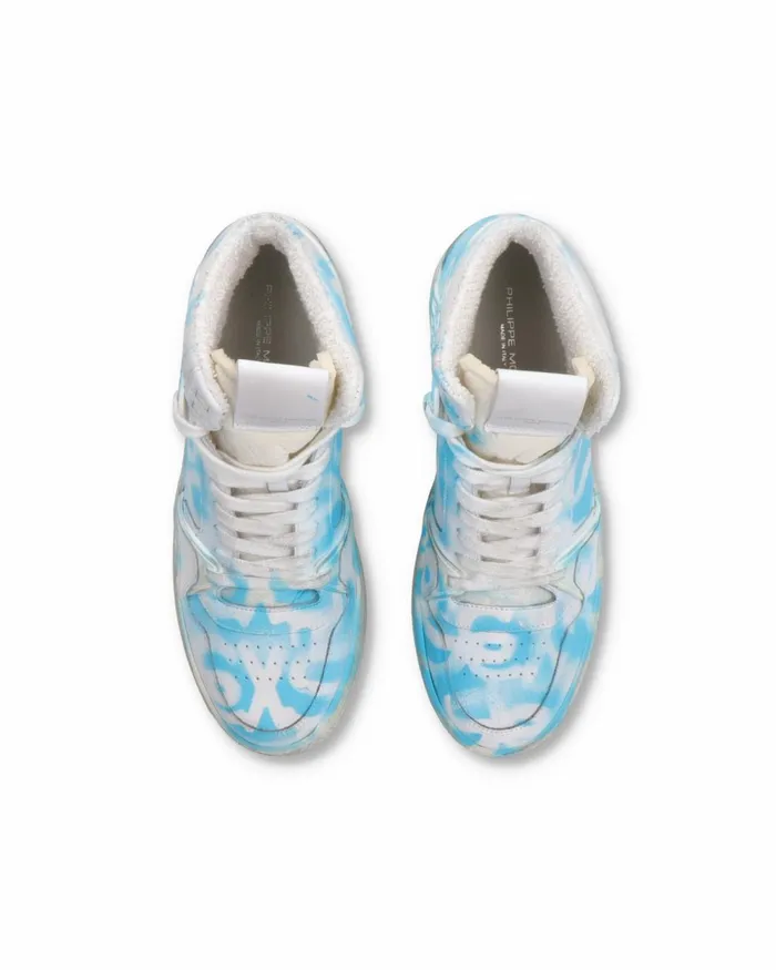 Men La Grande Sneakers White Light Blue Shoes Philippe Model Paris Street