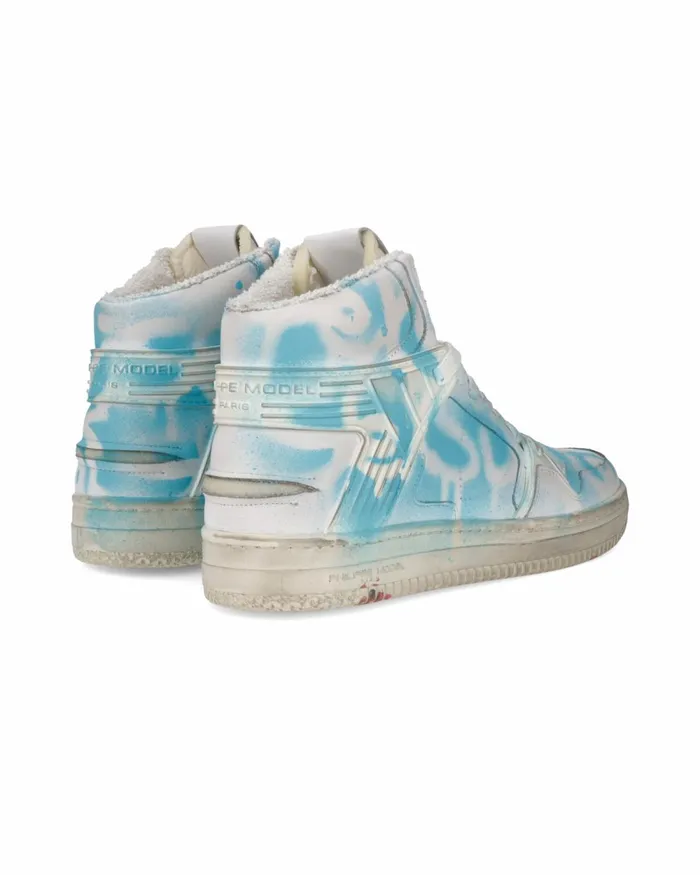 Men La Grande Sneakers White Light Blue Shoes Philippe Model Paris Street