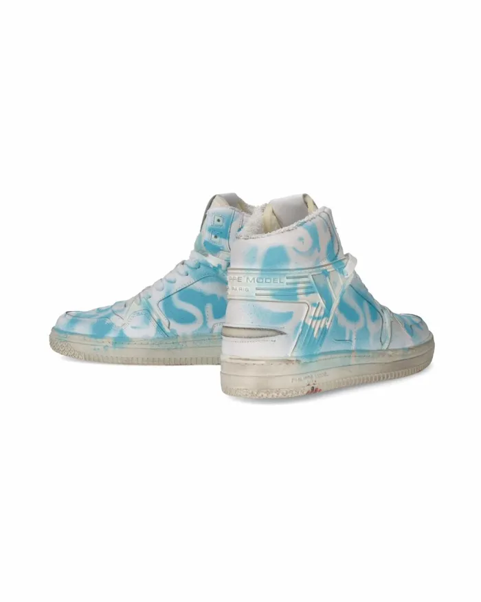 Men La Grande Sneakers White Light Blue Shoes Philippe Model Paris Street