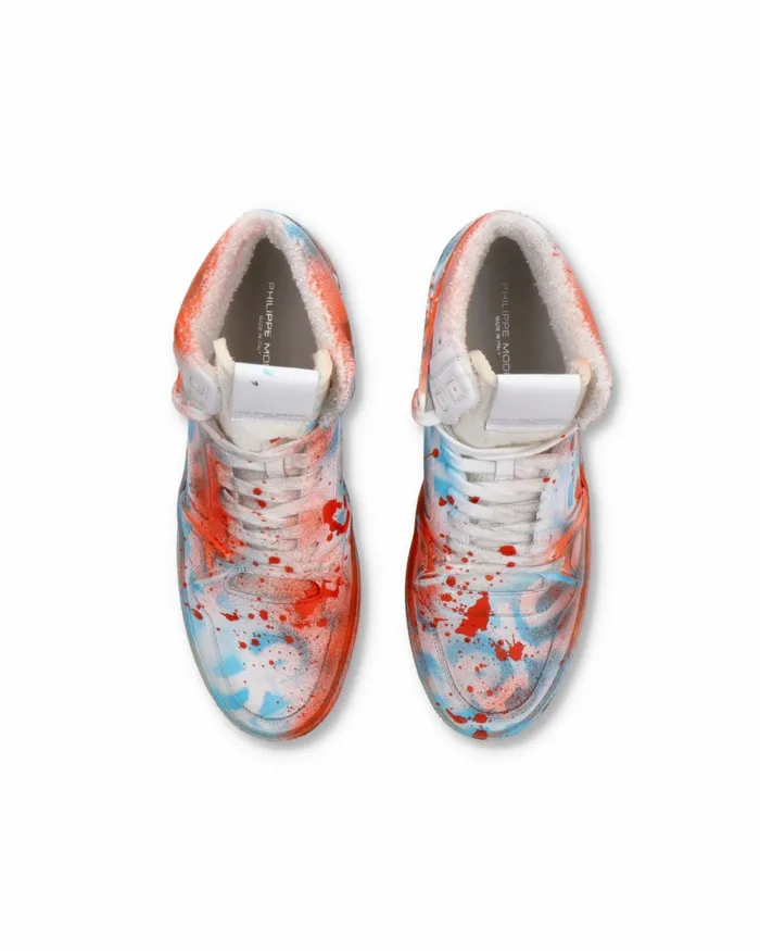 Men La Grande Sneakers White Orange Red Shoes Philippe Model Paris Street