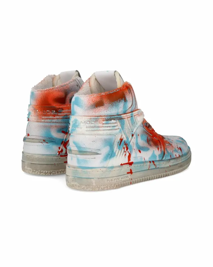 Men La Grande Sneakers White Orange Red Shoes Philippe Model Paris Street