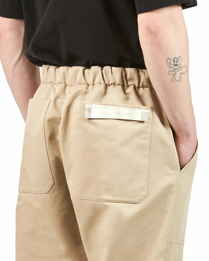 Men Loose Fit Trousers 8211 Beige PM Philippe Model Paris Trousers And Shorts