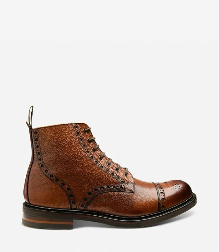 Men Loxley Mahogany Grain Loake Boots
