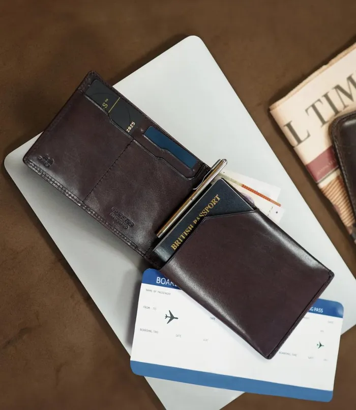 Men Luxury Travel Wallet Dark Brown Loake Wallets Card Holders