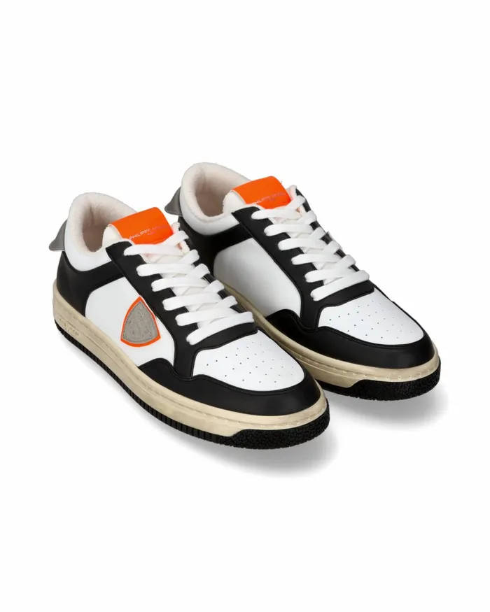 Men Lyon Sneakers BlackOrange Shoes Philippe Model Paris Street