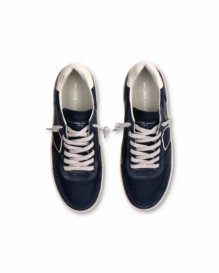 Men Nice Sneakers Blue Shoes Philippe Model Paris Casual