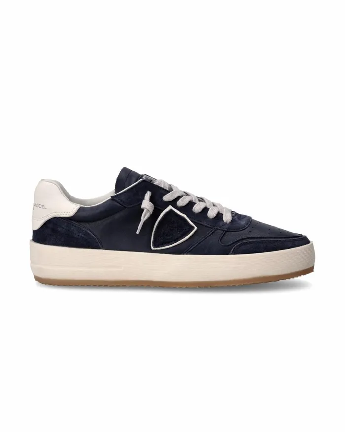 Men Nice Sneakers Blue Shoes Philippe Model Paris Casual