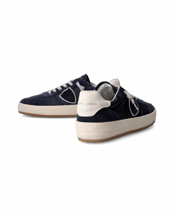 Men Nice Sneakers Blue Shoes Philippe Model Paris Casual
