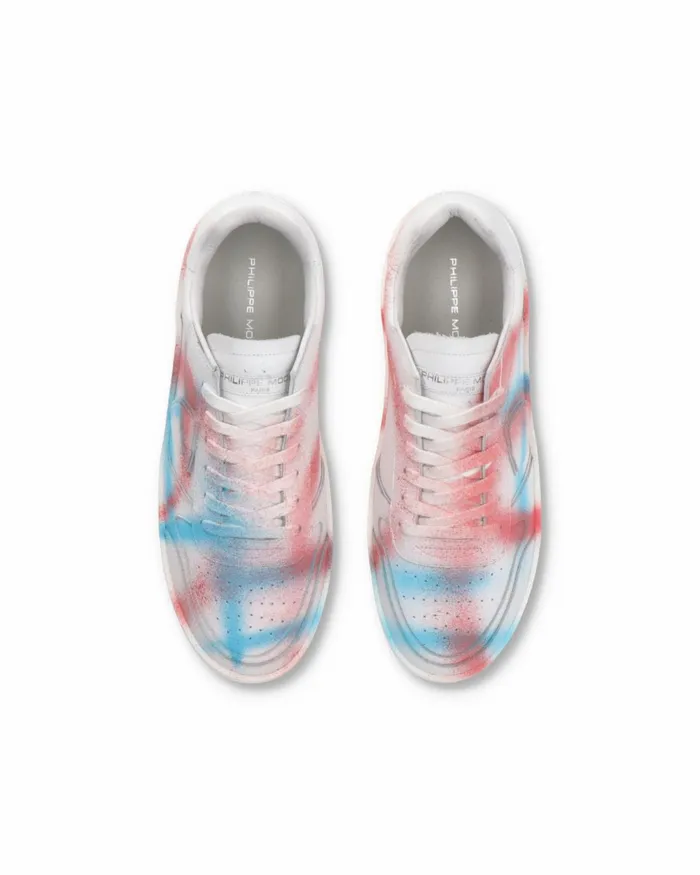 Men Nice Sneakers White Azure Pink Shoes Philippe Model Paris Street
