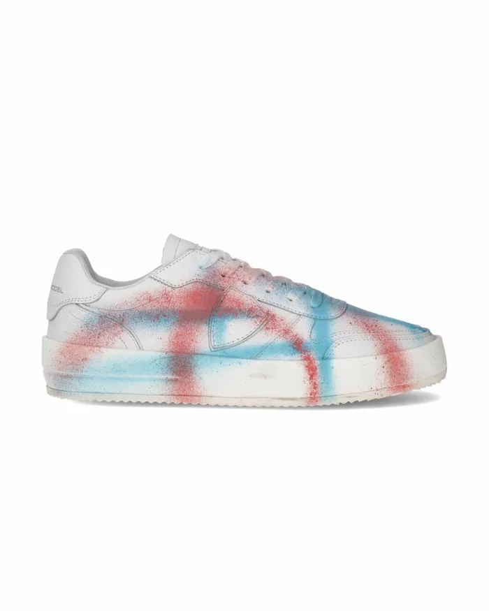 Men Nice Sneakers White Azure Pink Shoes Philippe Model Paris Street
