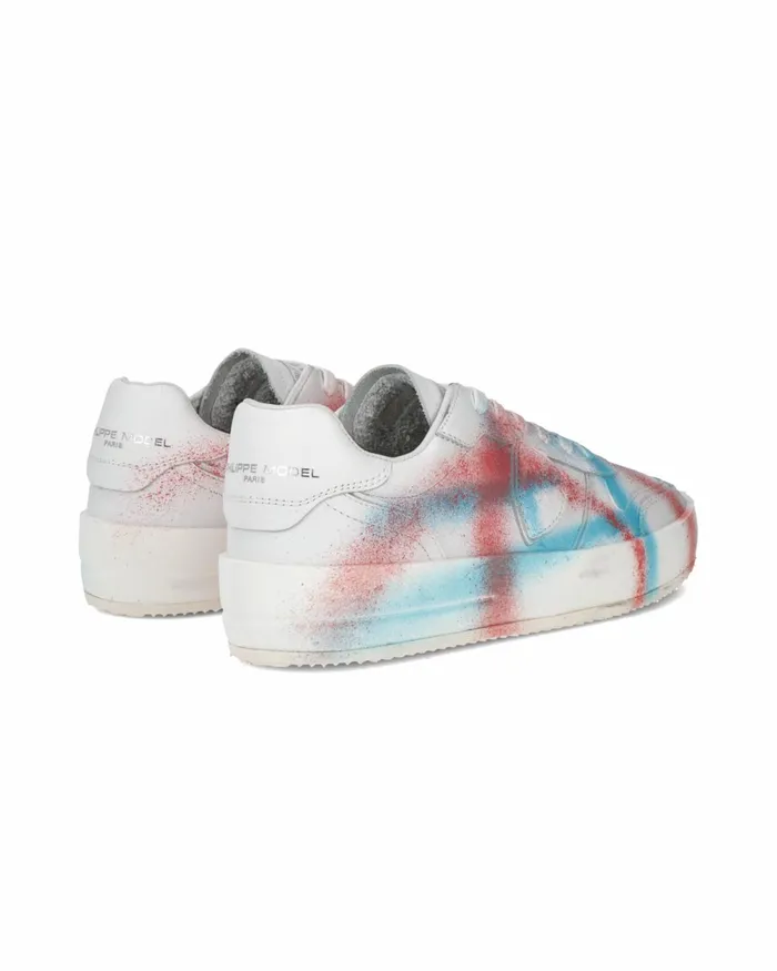 Men Nice Sneakers White Azure Pink Shoes Philippe Model Paris Street