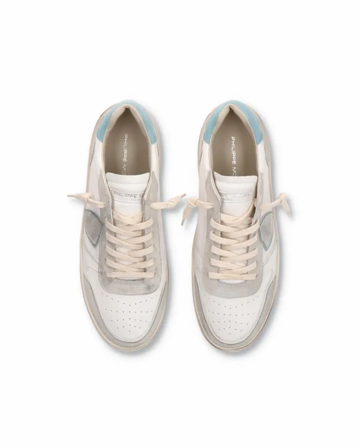 Men Nice Sneakers WhiteBlue Shoes Paris Philippe Model Paris Casual