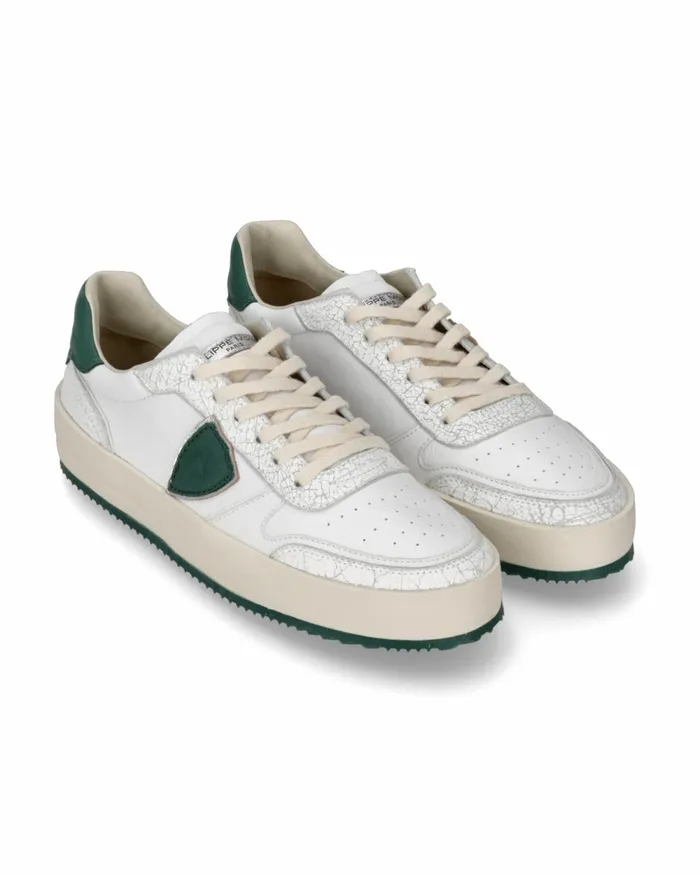 Men Nice Sneakers WhiteGreen Shoes Paris Philippe Model Paris Casual