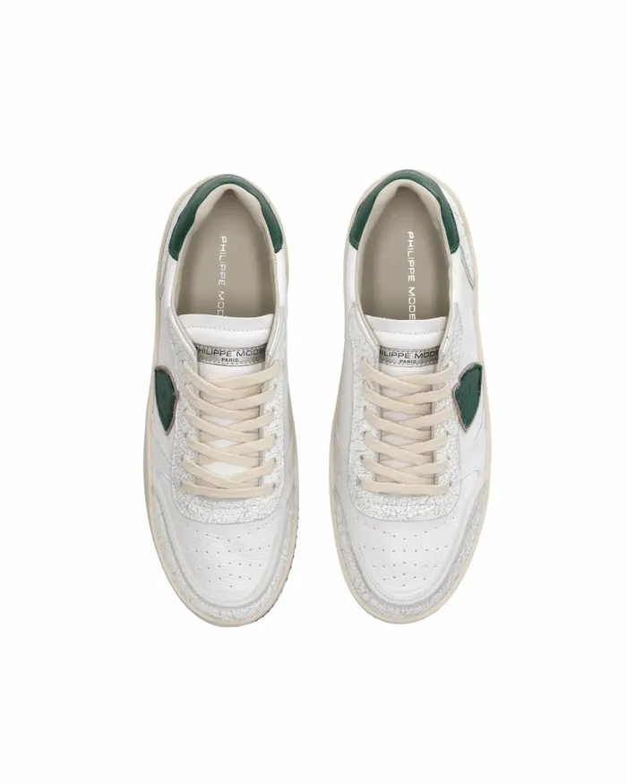 Men Nice Sneakers WhiteGreen Shoes Paris Philippe Model Paris Casual