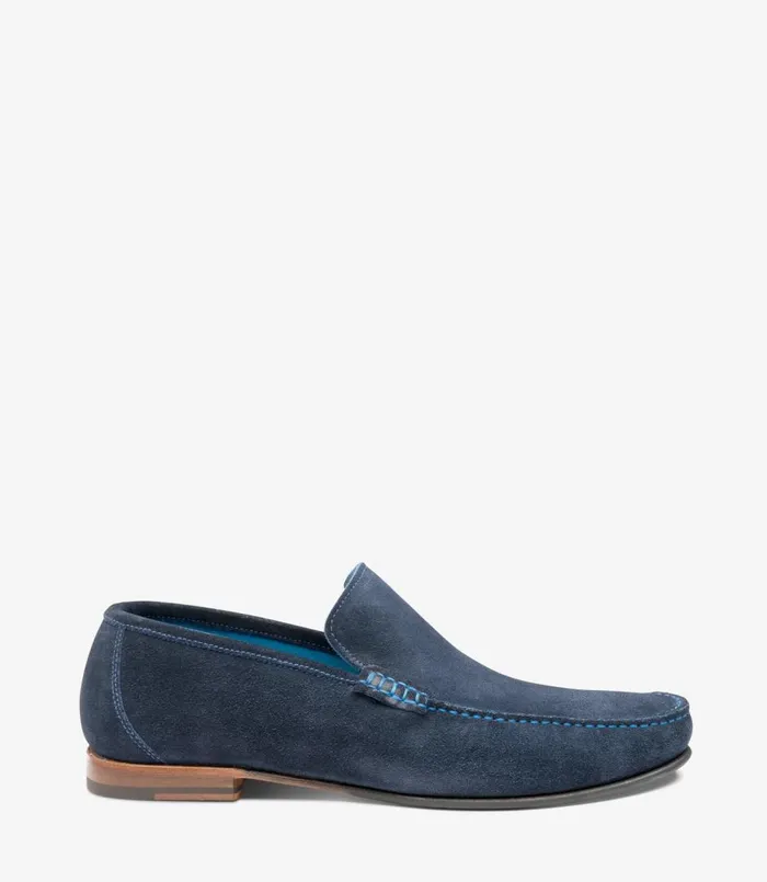 Men Nicholson Navy Suede Loake Loafers