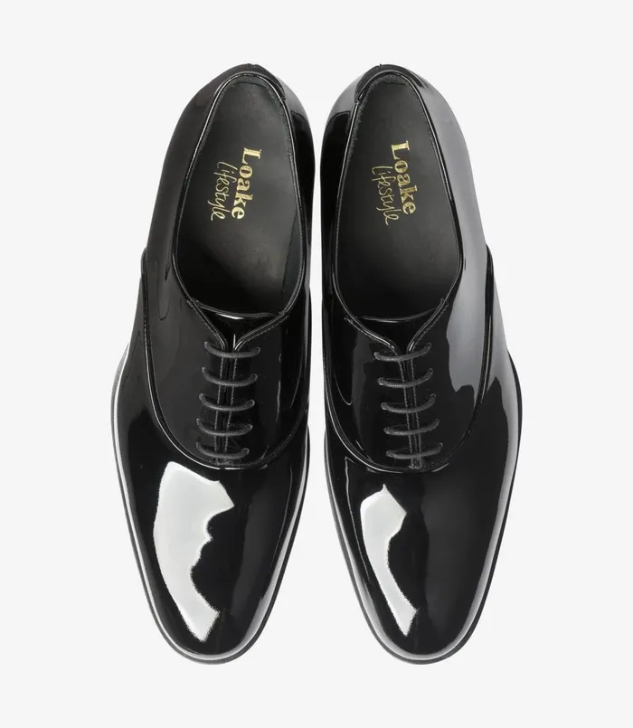 Men Patent Black Loake Plain Ties Men Patent Black Loake Plain Ties