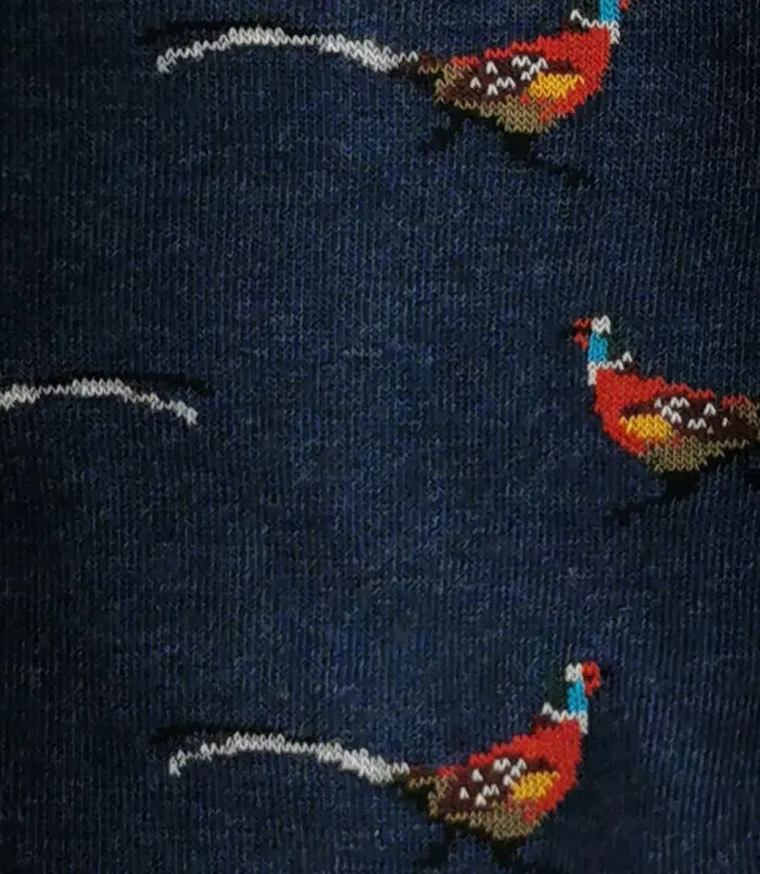Men Pheasant Socks Navy Loake Socks