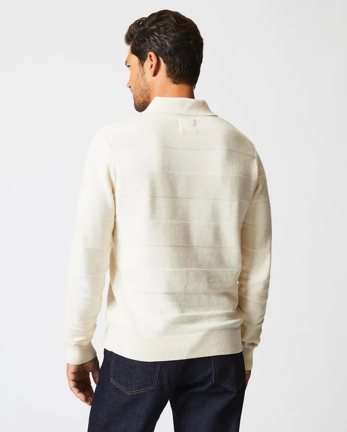 Men Polos Tees and Henleys Billy Reid American Rugby Sweater Polo Tinted White