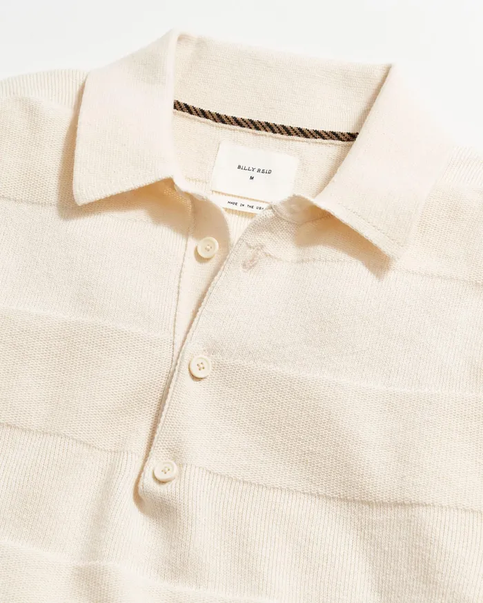 Men Polos Tees and Henleys Billy Reid American Rugby Sweater Polo Tinted White