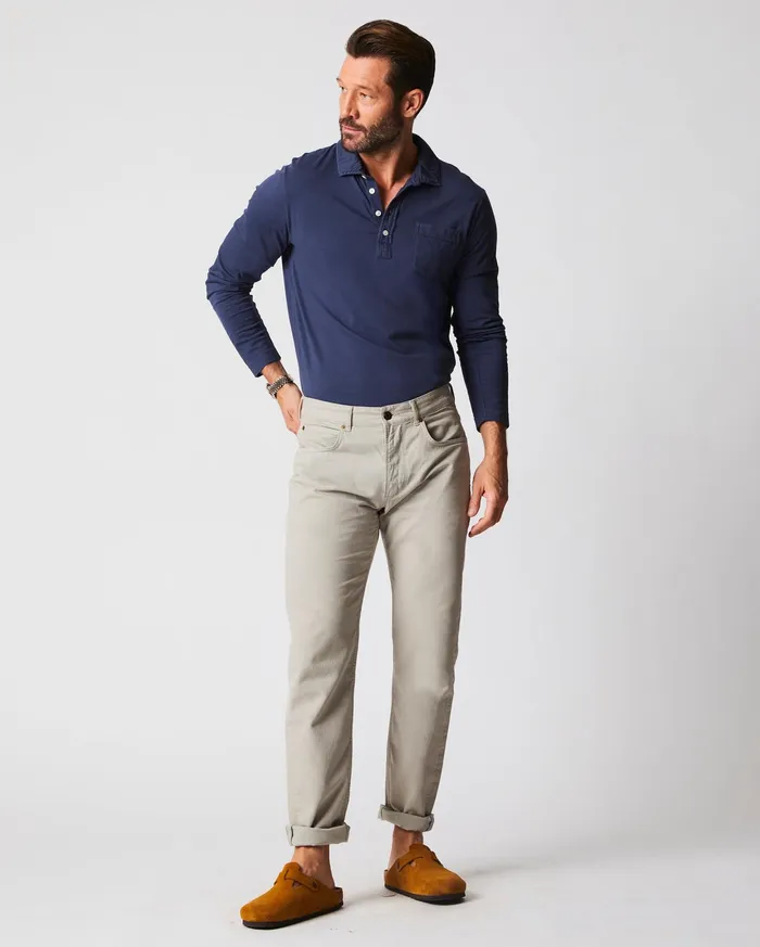 Men Polos Tees and Henleys Billy Reid Long Sleeve Pensacola Polo Navy