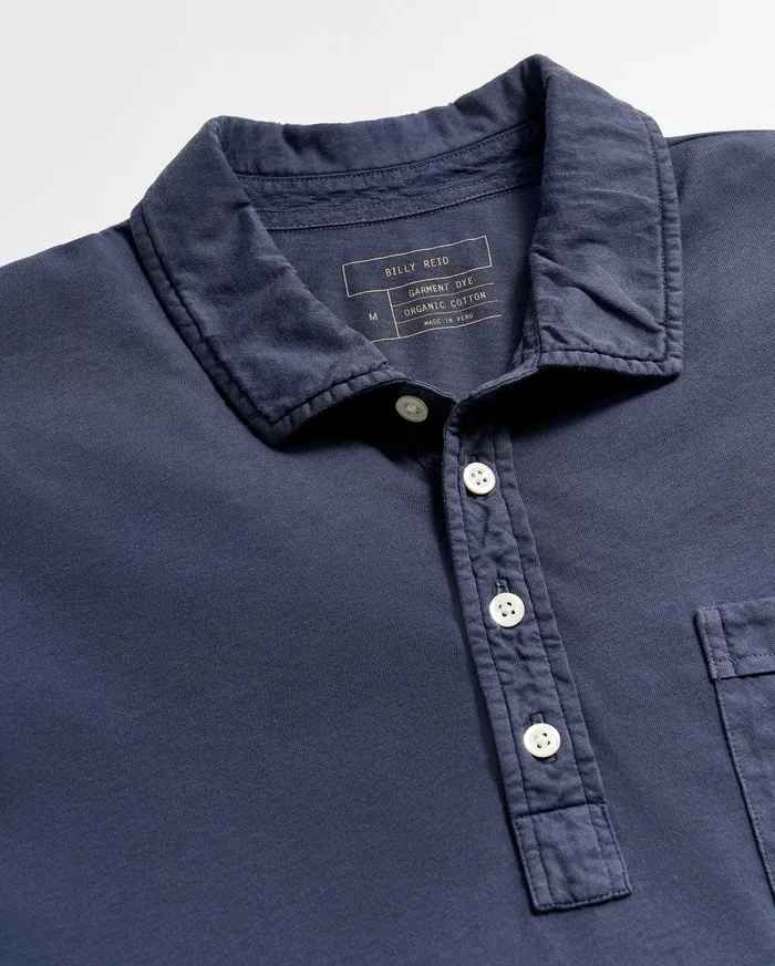 Men Polos Tees and Henleys Billy Reid Long Sleeve Pensacola Polo Navy