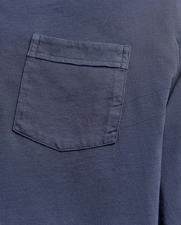 Men Polos Tees and Henleys Billy Reid Long Sleeve Pensacola Polo Navy