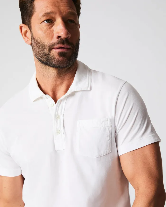 Men Polos Tees and Henleys Billy Reid Pensacola Polo White