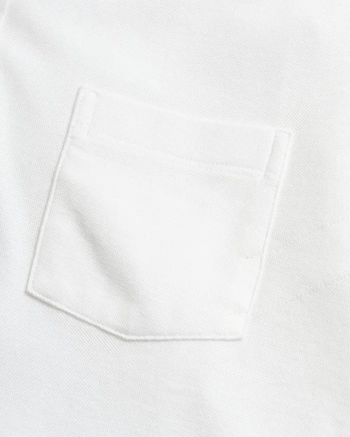 Men Polos Tees and Henleys Billy Reid Pique Pensacola Polo White