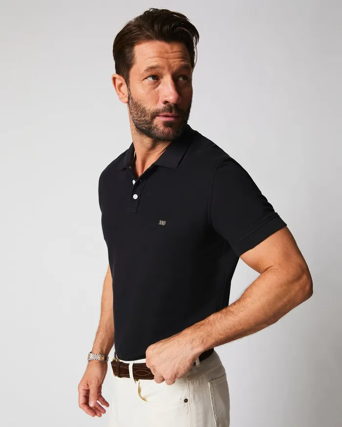 Men Polos Tees and Henleys Billy Reid Pique Polo Black