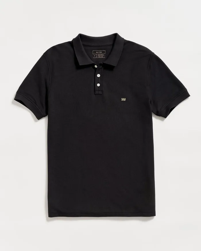 Men Polos Tees and Henleys Billy Reid Pique Polo Black