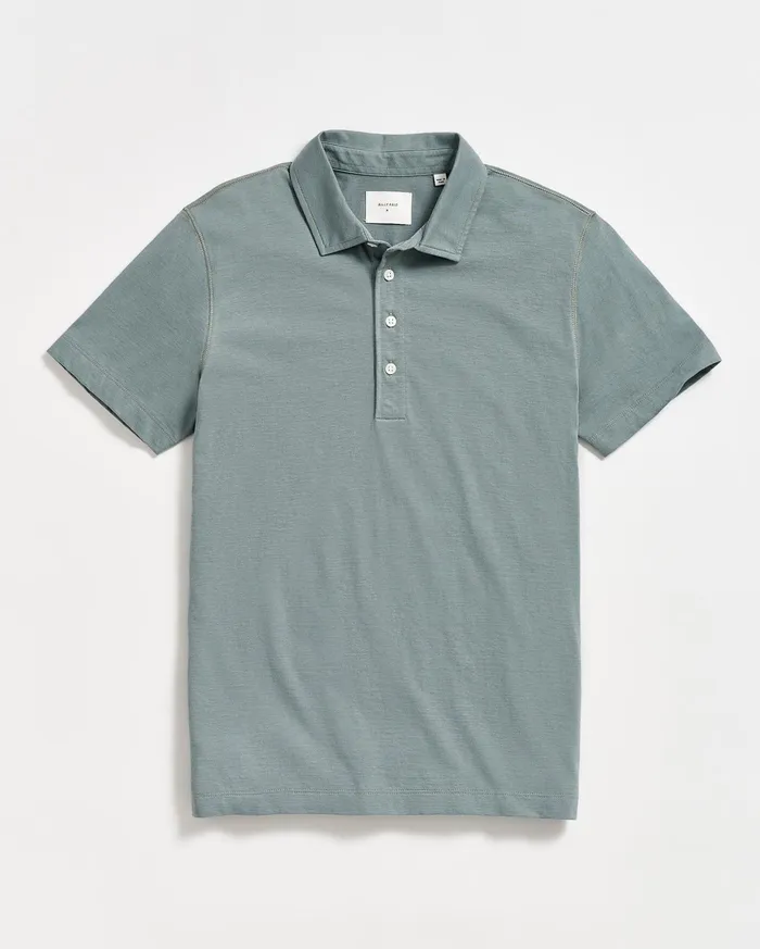 Men Polos Tees and Henleys Billy Reid Stripe Pensacola Polo Slate Green