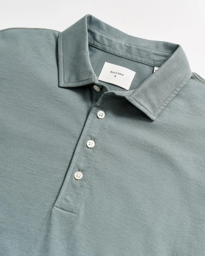 Men Polos Tees and Henleys Billy Reid Stripe Pensacola Polo Slate Green