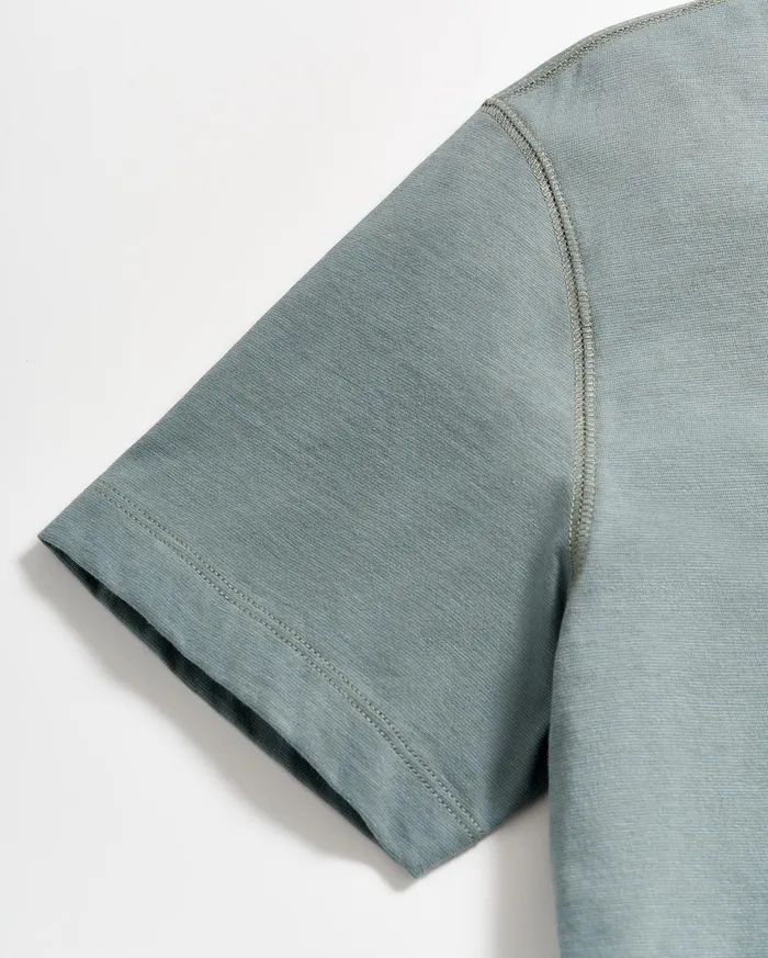Men Polos Tees and Henleys Billy Reid Stripe Pensacola Polo Slate Green
