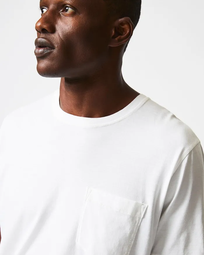 Men Polos Tees and Henleys Billy Reid Washed Tee White