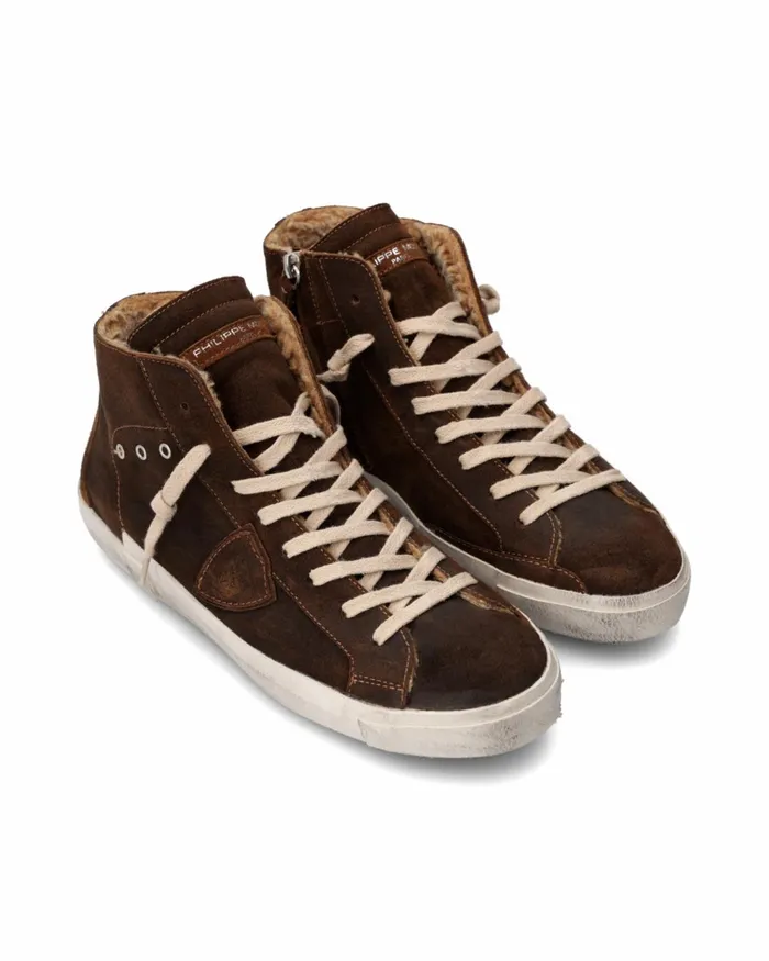 Men Prsx Sneakers Brown Shoes Philippe Model Paris Casual