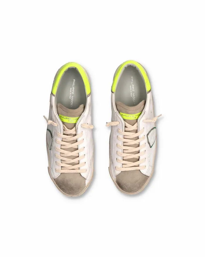 Men Prsx Sneakers WhiteYellow Shoes Philippe Model Paris Casual