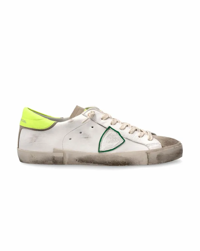Men Prsx Sneakers WhiteYellow Shoes Philippe Model Paris Casual